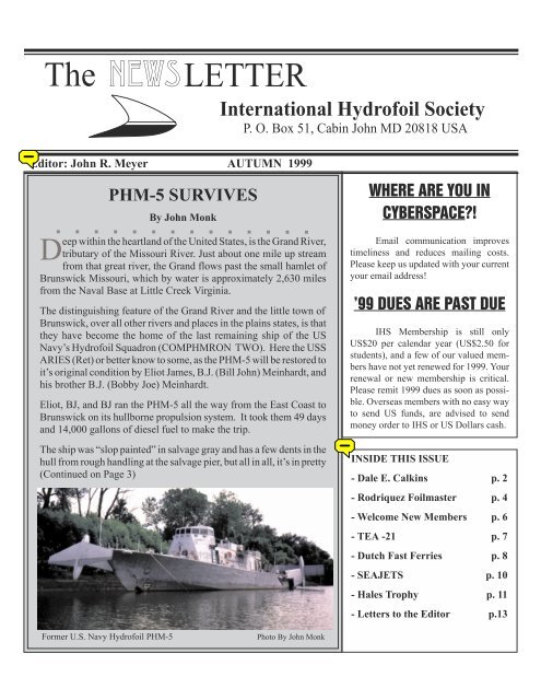 the sample newsletter - International Hydrofoil Society