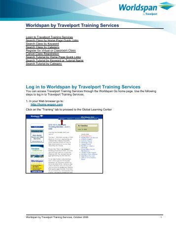 Worldspan by Travelport Training Services - Global Learning Center