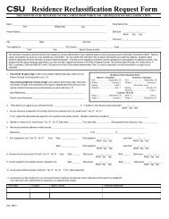 CSU Residence Reclassification Request Form