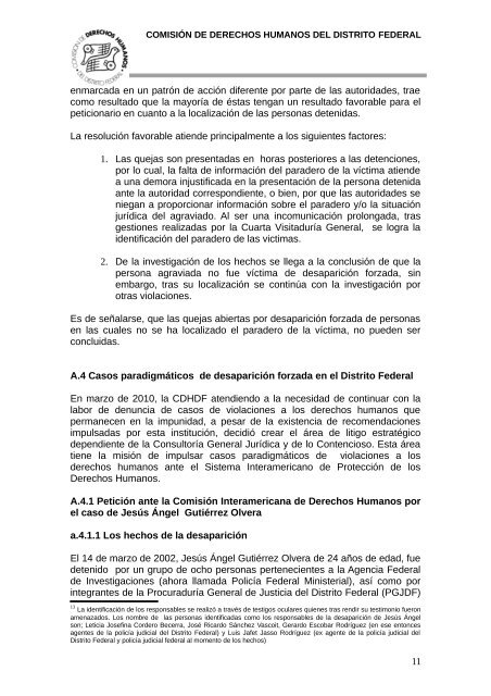 Informe para el Grupo de Trabajo Sobre Desaparición Forzada e ...