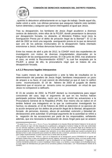 Informe para el Grupo de Trabajo Sobre Desaparición Forzada e ...