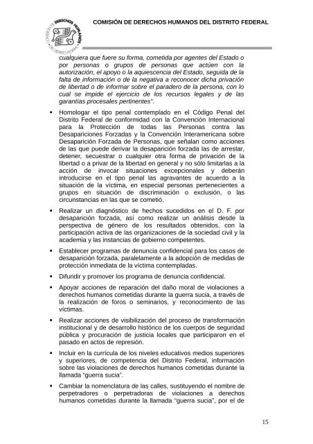 Informe para el Grupo de Trabajo Sobre Desaparición Forzada e ...