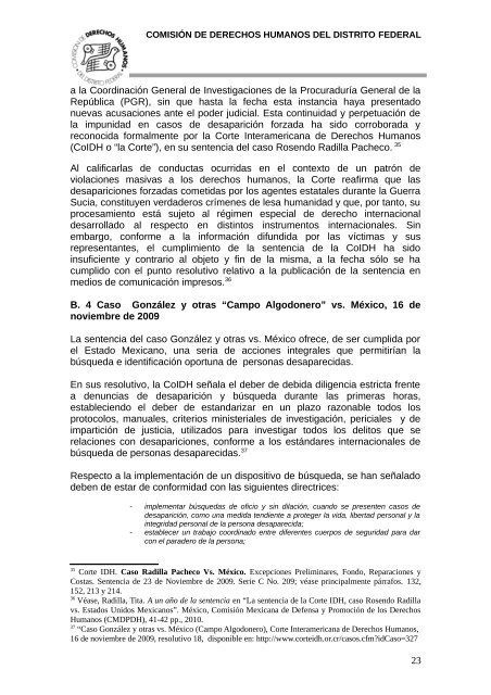 Informe para el Grupo de Trabajo Sobre Desaparición Forzada e ...