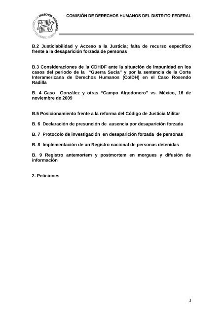 Informe para el Grupo de Trabajo Sobre Desaparición Forzada e ...