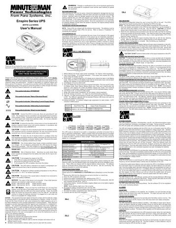 EN750/900 User's Manual - Minuteman UPS