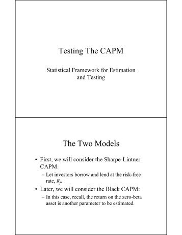 Statistical Tests of CAPM