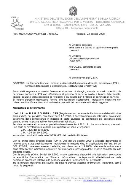 Certificati di servizio dei neoimmessi in ruolo. D - Gilda Venezia