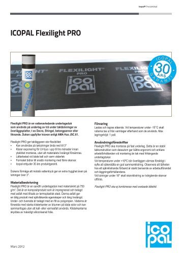 Produktblad Flexilight PRO - Icopal AB