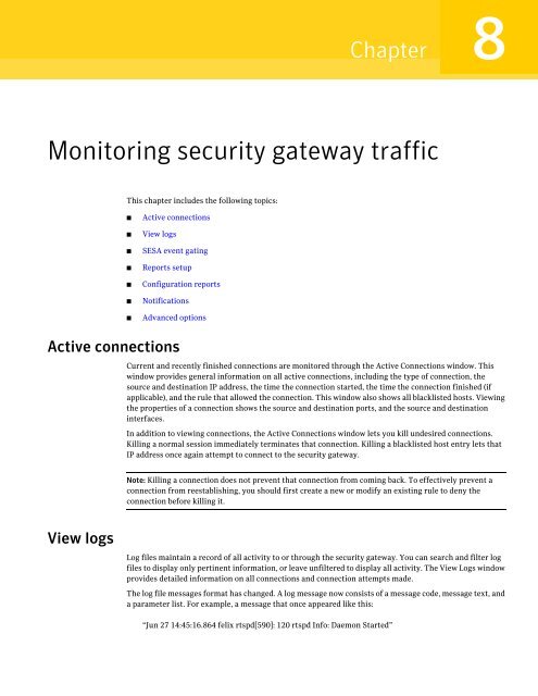 Symantecâ¢ Security Gateways Reference Guide - Sawmill