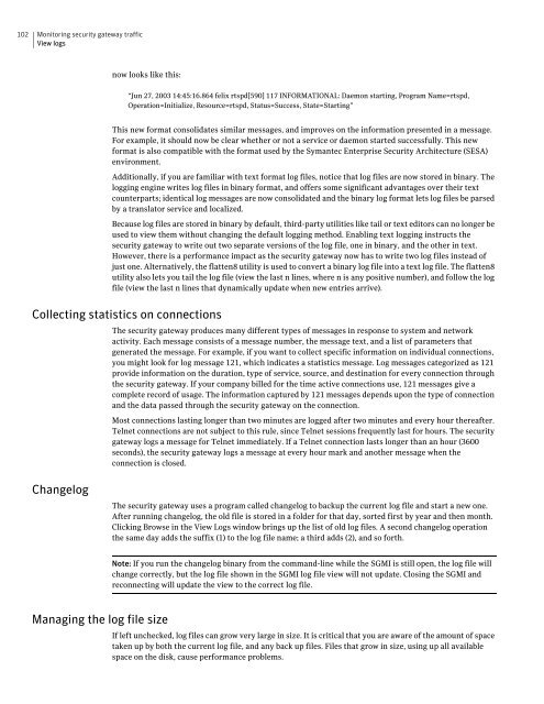 Symantecâ¢ Security Gateways Reference Guide - Sawmill