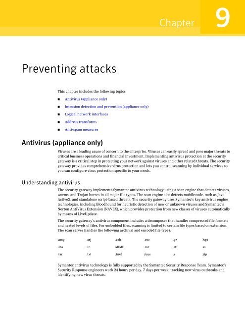 Symantecâ¢ Security Gateways Reference Guide - Sawmill