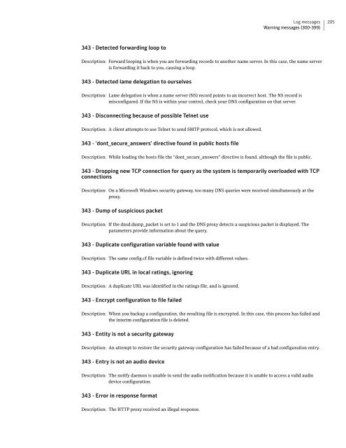 Symantecâ¢ Security Gateways Reference Guide - Sawmill