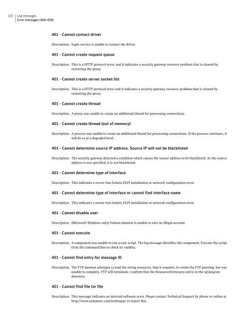 Symantecâ¢ Security Gateways Reference Guide - Sawmill