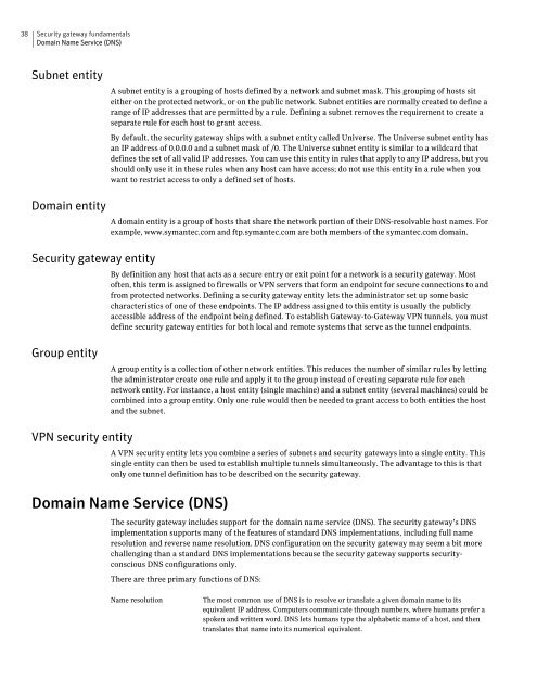 Symantecâ¢ Security Gateways Reference Guide - Sawmill