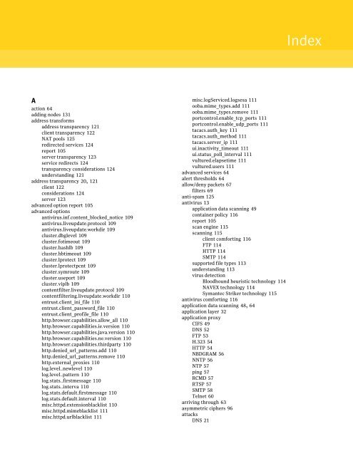 Symantecâ¢ Security Gateways Reference Guide - Sawmill