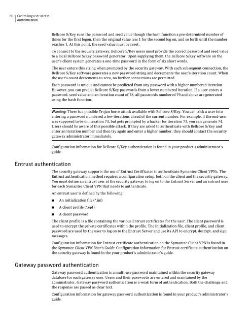 Symantecâ¢ Security Gateways Reference Guide - Sawmill