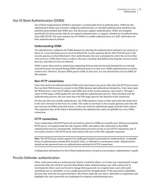 Symantecâ¢ Security Gateways Reference Guide - Sawmill