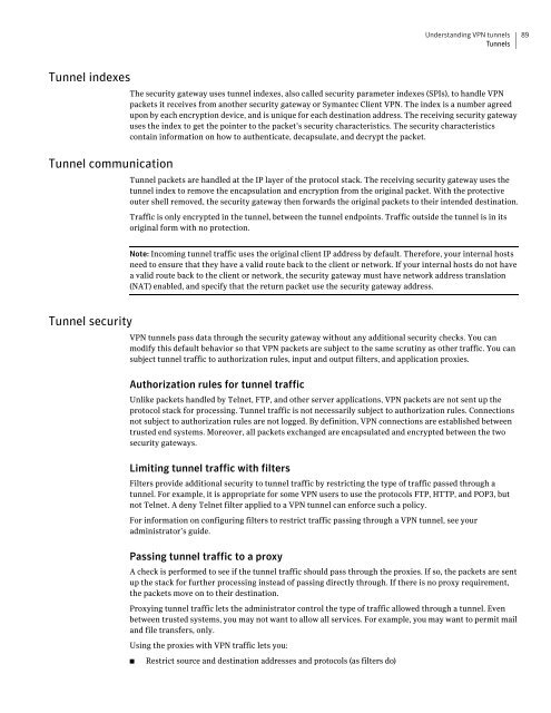 Symantecâ¢ Security Gateways Reference Guide - Sawmill