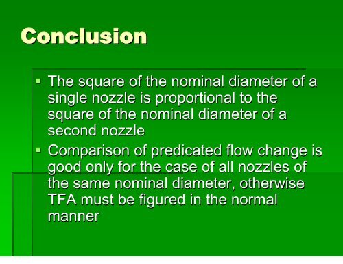 Nozzle & Choke Comparison