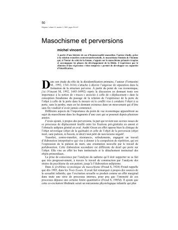 Masochisme et perversions