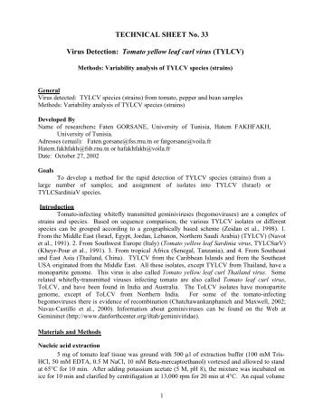 Technical Sheet no. 33 - Department of Plant Pathology - University ...
