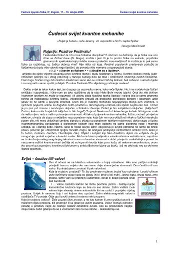 Äudesni svijet kvantne mehanike - E-Å¡kola Fizika