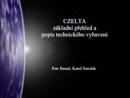 Projekt CZELTA -zÃ¡kladnÃ­ pÅehled a technickÃ© vybavenÃ­