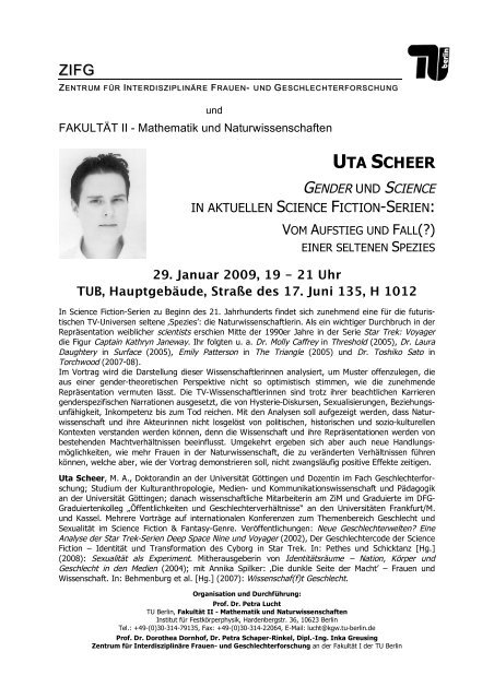 ZIFG UTA SCHEER - TU Berlin