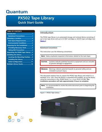 PX502 Tape Library Quick Start Guide - SANDirect.com