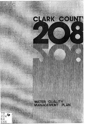 Clark County 208 Water Quality Management Plan, Clark County, NV.