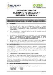 ULTIMATE TOURNAMENT INFORMATION PACK - OUSA