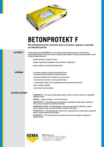 BETONPROTEKT F - Kema.si