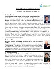 Speakers Biography: Japan Business Forum @Singapore International ...