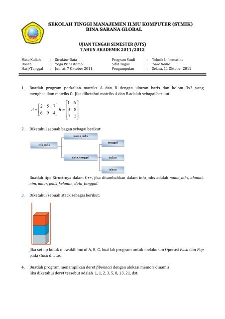 UTS Struktur Data - File - YogaPrihastomo.Com