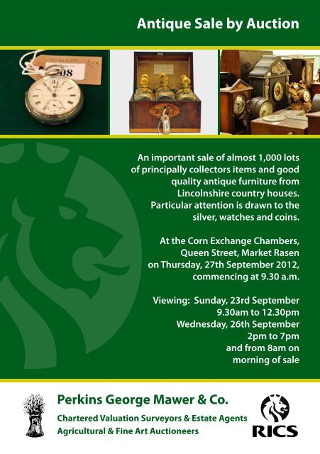 Antique Sale by Auction - Perkins, George, Mawer & Co.