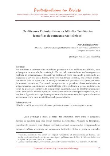 Ocultismo e Protestantismo na Islândia: Tendências iconófilas de ...