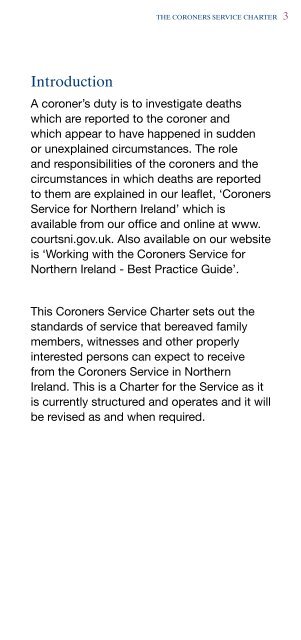 The Coroners Service Charter (PDF) - Northern Ireland Court ...