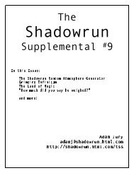 The Shadowrun Supplemental #9 - Shadowrun.us