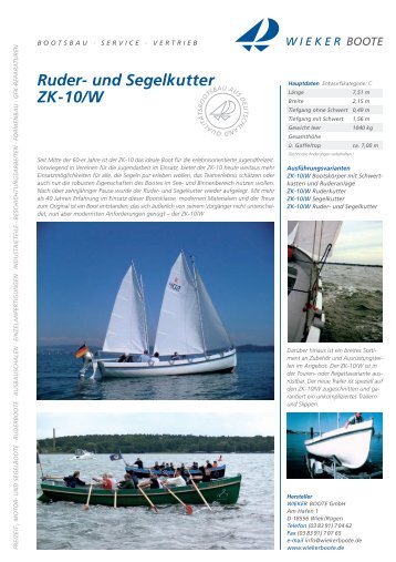 Ruder- und Segelkutter ZK- 10/W - Wieker Boote GmbH