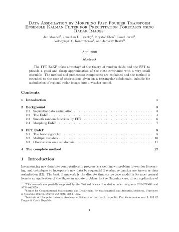 Data Assimilation by Morphing Fast Fourier Transform ... - CiteSeerX