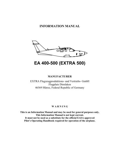 EA 400-500 (EXTRA 500) - Extra Aircraft