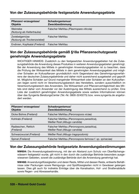 RIDOMIL GOLD COMBI Produktinformation - Syngenta