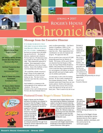 Spring 2007 Newsletter - Roger's House