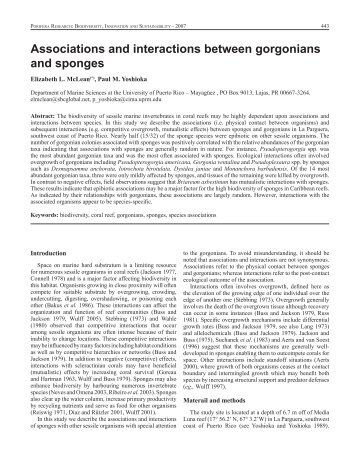 Associations and interactions between gorgonians ... - Porifera Brasil