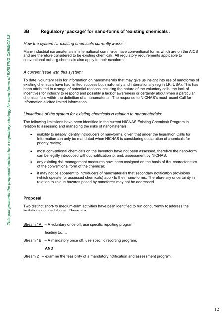 Proposal for Regulatory Reform of Industrial Nanomaterials