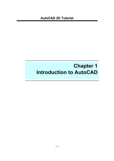 Chapter 1 Introduction to AutoCAD - FET