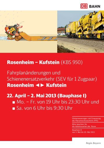Rosenheim â Kufstein (KBS 950) FahrplanÃ¤nderungen und ... - ÃBB