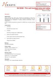 EN 50306 - Thin wall insulated wires and cables - Nexans