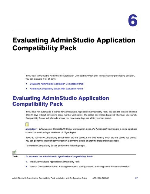 AdminStudio 10.0 Application Compatibility Pack Installation and ...