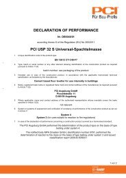 DECLARATION OF PERFORMANCE PCI USP 32 S Universal ... - Basf